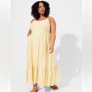 torrid Yellow and White Striped Maxi Dress